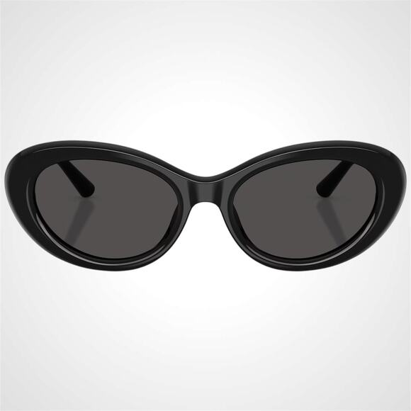 New Dolce & Gabbana Sunglasses Black Oval Cat Eye Gold Metal Logo 54-18 - Picture 2 of 6